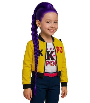 PELUCA K-POP TRENZA MORADA INFANTIL