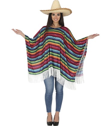 PONCHO MEXICANO MULTICOLOR ADULTO