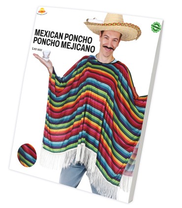PONCHO MEXICANO MULTICOLOR ADULTO
