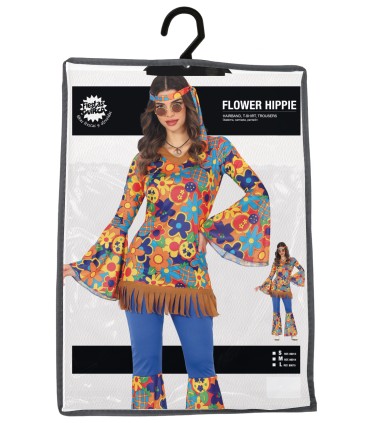 DISFRAZ DE HIPPIE FLOWER ADULTA