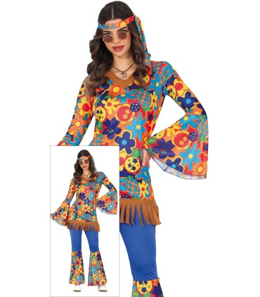 DISFRAZ DE HIPPIE FLOWER ADULTA