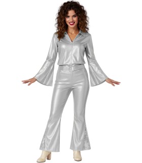 DISFRAZ DE DISCO PLATA ADULTA