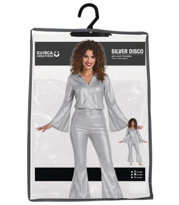 DISFRAZ DE DISCO PLATA ADULTA