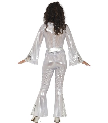 DISFRAZ DE DISCO PLATA ADULTA
