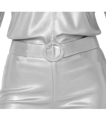 DISFRAZ DE DISCO PLATA ADULTA