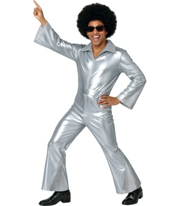 DISFRAZ DE DISCO PLATA ADULTO