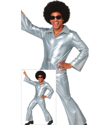 DISFRAZ DE DISCO PLATA ADULTO