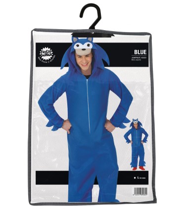 DISFRAZ DE ERIZO AZUL ADULTO T-L