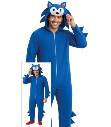 DISFRAZ DE ERIZO AZUL ADULTO T-L