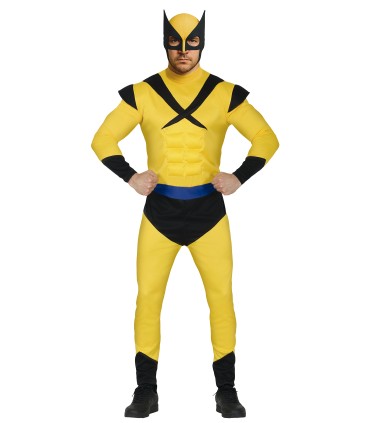 DISFRAZ DE SUPER HEROE AMARILLO ADULTO
