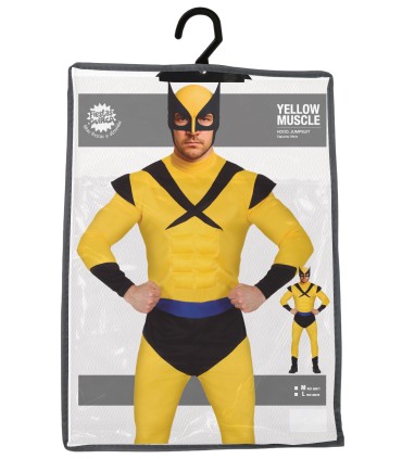 DISFRAZ DE SUPER HEROE AMARILLO ADULTO