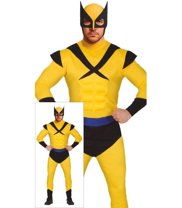 DISFRAZ DE SUPER HEROE AMARILLO ADULTO