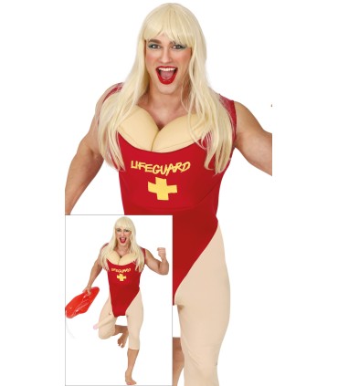 DISFRAZ DE SALVAVIDAS CON PENE ADULTO