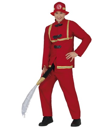 DISFRAZ DE BOMBERO CON "MANGUERA" ADULTO