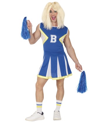 DISFRAZ DE CHEERLEADER AZUL ADULTO