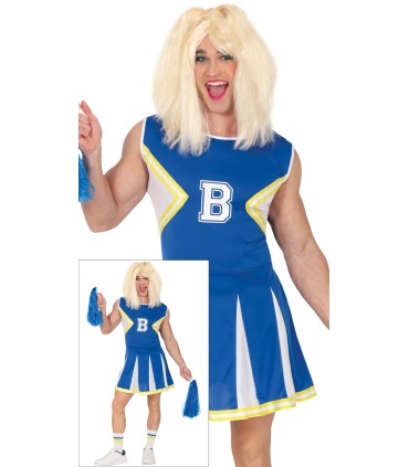 DISFRAZ DE CHEERLEADER AZUL ADULTO