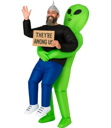 DISFRAZ ALIEN COGIDO ADULTO T-L