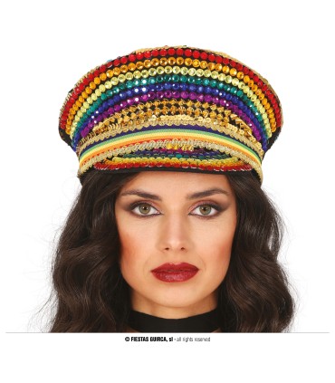 GORRA POLICIA MULTICOLOR PEDRERIA