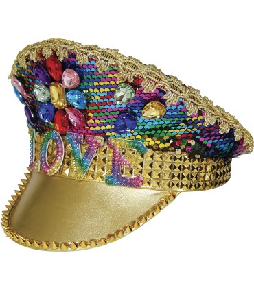 GORRA POLICIA ORO LOVE PEDRERIA