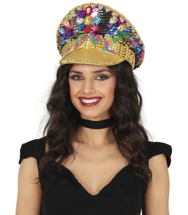 GORRA POLICIA ORO LOVE PEDRERIA