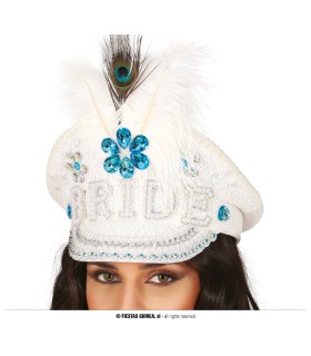 GORRA POLICIA PRIDE CON PLUMAS Y PEDRERIA