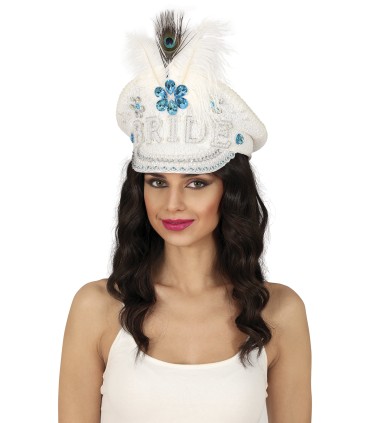 GORRA POLICIA PRIDE CON PLUMAS Y PEDRERIA