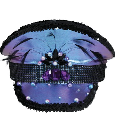 GORRA POLICIA MORADO CON PLUMAS