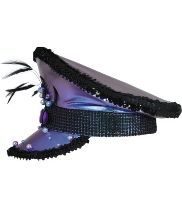 GORRA POLICIA MORADO CON PLUMAS