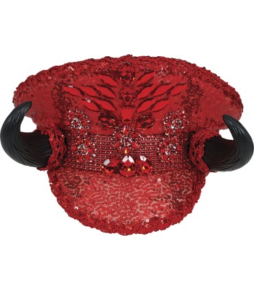 GORRA POLICIA ROJO CON CUERNOS