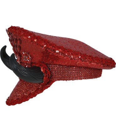 GORRA POLICIA ROJO CON CUERNOS