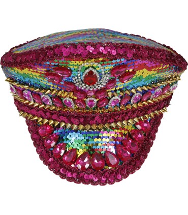 GORRA POLICIA ROSA PIEDRAS MULTICOLOR