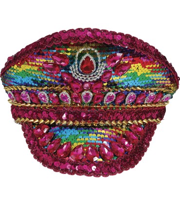 GORRA POLICIA ROSA PIEDRAS MULTICOLOR