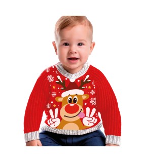 Jersey reno lana 12-18 MESES