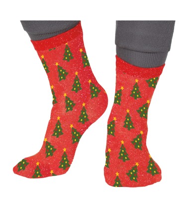 Calcetines glitter xmas arboles