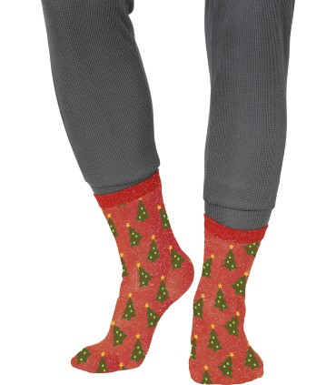 Calcetines glitter xmas arboles