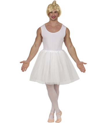 Disfraz de Bailarina Blanco Hombre Talla L