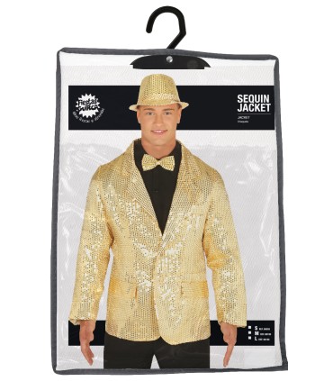 CHAQUETA LENTEJUELAS ORO ADULTO