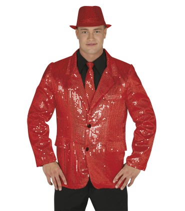 CHAQUETA LENTEJUELAS ROJA ADULTO