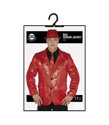 CHAQUETA LENTEJUELAS ROJA ADULTO