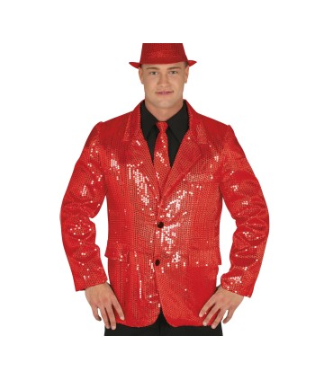 CHAQUETA LENTEJUELAS ROJA ADULTO