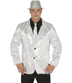 CHAQUETA LENTEJUELAS PLATA ADULTO