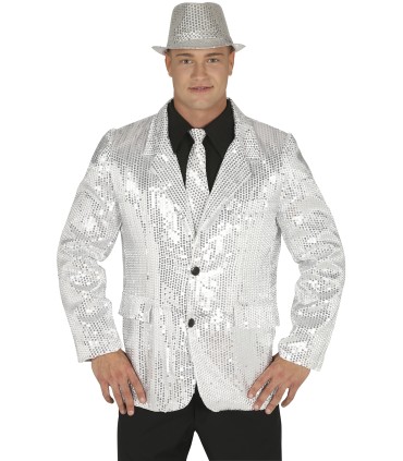 CHAQUETA LENTEJUELAS PLATA ADULTO