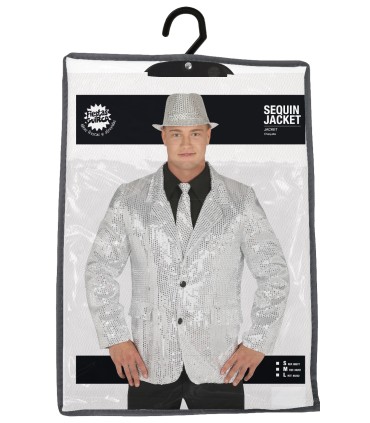 CHAQUETA LENTEJUELAS PLATA ADULTO