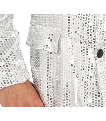 CHAQUETA LENTEJUELAS PLATA ADULTO