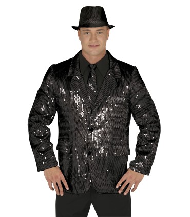 CHAQUETA  LENTEJUELAS NEGRA  ADULTO