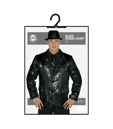 CHAQUETA  LENTEJUELAS NEGRA  ADULTO