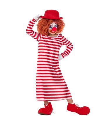 Disfraz de Payaso Rayas Largo Infantil