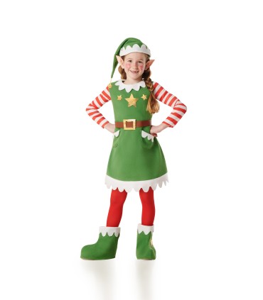 Disfraz de Elfa Estrellas Infantil para Navidad | Megafiesta