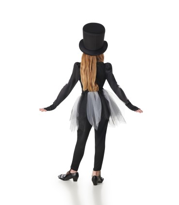 Disfraz de Esqueleto Niña con Sombrero Infantil | Megafiesta