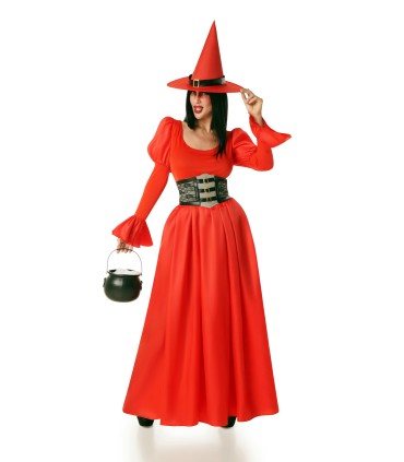 Disfraz de Bruja Vestido Rojo Corse Mujer Adul… | Megafiesta